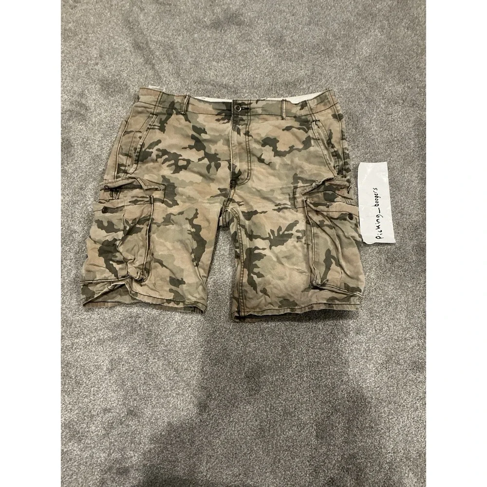 Levis Camo Cargo‎ Shorts Men 36 Tan Green Military Army Utility Baggy Dad Hiking